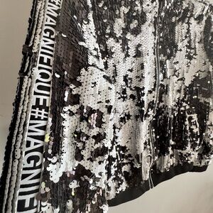 Black & White Sequin Jacket – Elegant & Lightly Worn